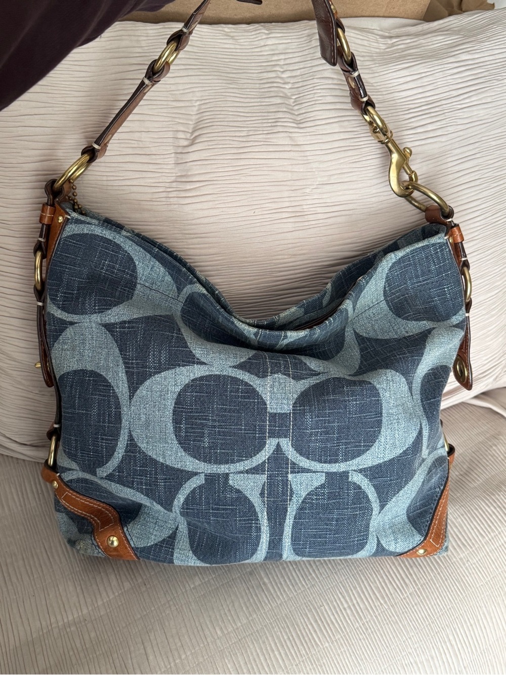Coach Carly Denim Hobo Shoulder
